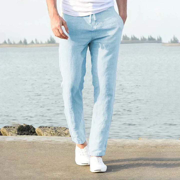 Linnen Heren Broek Ademend Casual Zomerlook – Brevaro Modehuis-Nederland
